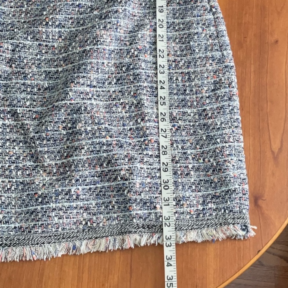 J. Crew 3/4 Sleeve Tweed Dress - Blue and White - Picture 14 of 14